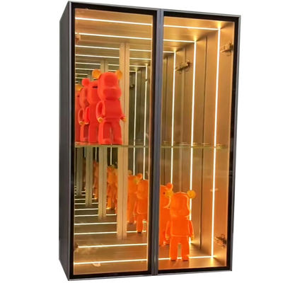 Cores personalizáveis LED Light Strip Glass Infinity Mirror Display Case para Modelos Lego