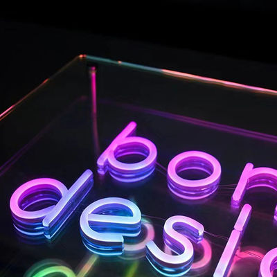 Espelho de camada múltipla Espelho de sinal de neon 3D com logotipo LED de gradiente de cor personalizado Perfeito