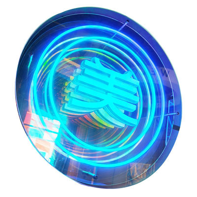 Tabela de Neon de Luz de Espelho Gradiente de Cor de Efeito Infinito personalizada com Estrutura de Metal Durável
