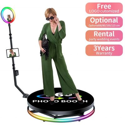 Tabuleiro fotográfico automático 360 para eventos de negócios Logotipo personalizado gratuito Voltagem de entrada 110-240V