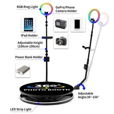 Tabuleiro fotográfico automático 360 para eventos de negócios Logotipo personalizado gratuito Voltagem de entrada 110-240V