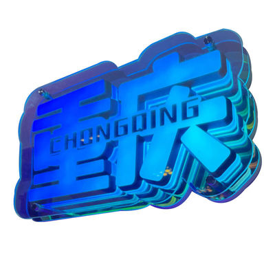 DC12V/AC110-220V Custom Infinity Logo Colorido LED 3D Neon Wall Tunnel para DJ Disco Party