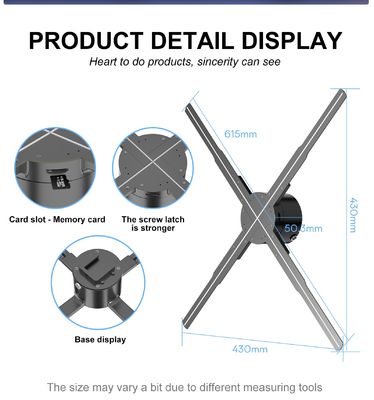 Display Holográfico 3D de 65cm LED Controlado por Wifi App para Promoção de Produtos Hospitalares