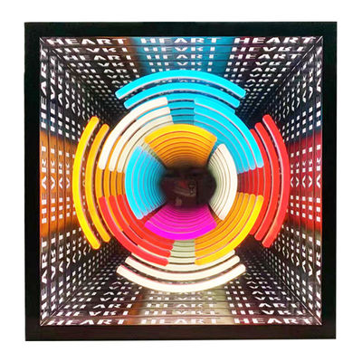 12V Custom Neon Sign Infinity Mirror Led Logo Multi Layer 3d Dance Floor para decoração interior