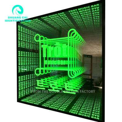 12V Custom Neon Sign Infinity Mirror Led Logo Multi Layer 3d Dance Floor para decoração interior