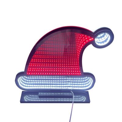 LED Light Strip Multilayer Mirror Neon Abyss Mirror Sinais de arte para decoração de Natal