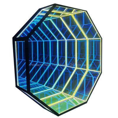 Neon Infinity 3D LED Ilusão Óptica Espelho do Chão Elevar a Decoração da Sua Casa
