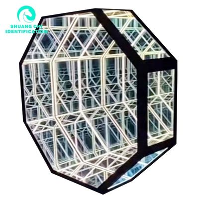 Neon Infinity 3D LED Ilusão Óptica Espelho do Chão Elevar a Decoração da Sua Casa