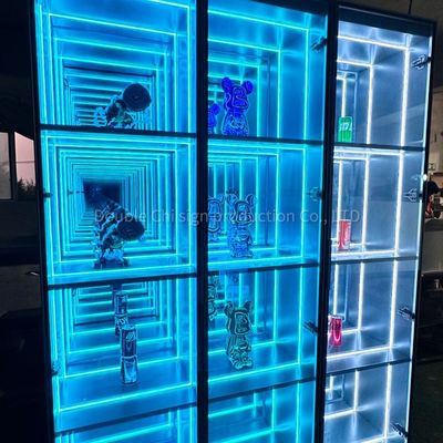 Cores personalizáveis Infinite Abyss Mirror Display Case para casas e espaços comerciais