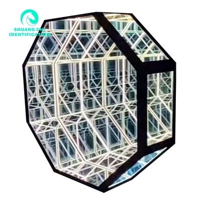 Colored Led 3D Neon Wall Infinity Mirror Tunnel para decoração de casa