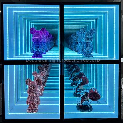 Decoração de evento de casamento Custom LED Neon de vidro com espelho Decorações de vitrine