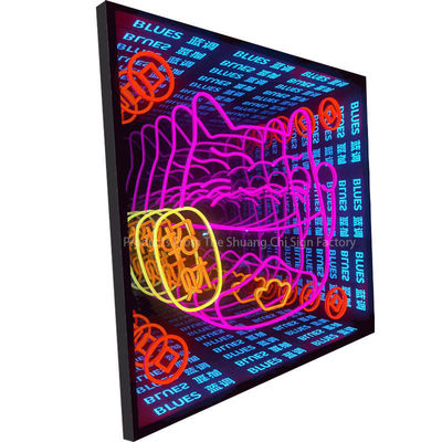 Neon Abyssal Mirror Craftsmanship Meets Customized LED Inovação Decoração de Vidro 3D