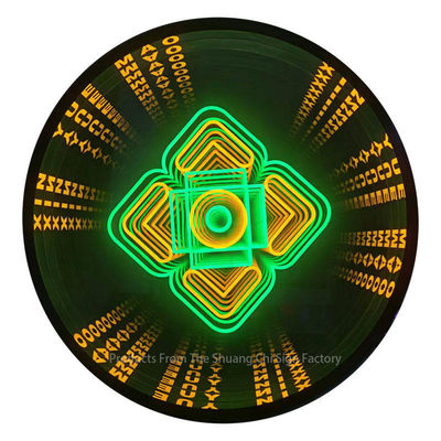 Neon Abyssal Mirror Craftsmanship Meets Customized LED Inovação Decoração de Vidro 3D