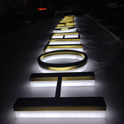 Empresa Eletrônica Logotipos 3d Letras Sinais de aço inoxidável Backlit Sinais com design livre