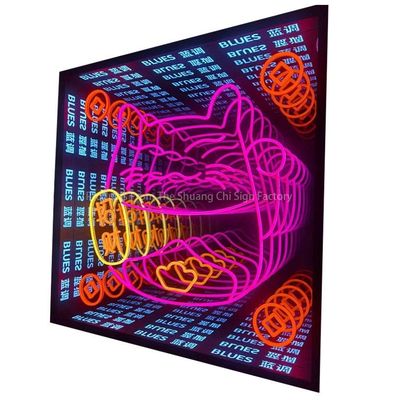 Transforme o seu espaço com Infinite Mirror 3D Custom Led Neon Sign Abrace a Criatividade