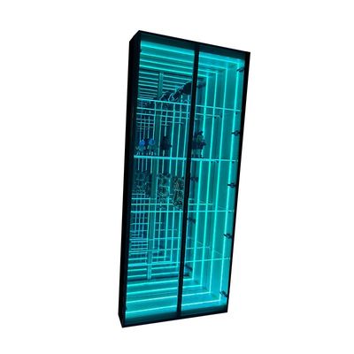 Decoração de evento de casamento LED Neon de vidro com caixa de visualização de espelho em DC12V/AC110-220V