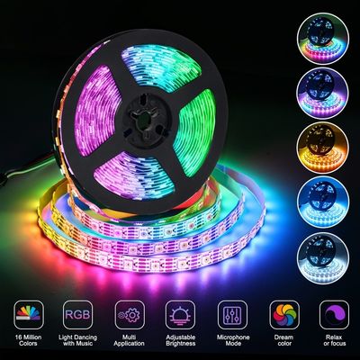 Decoração de interiores 5m 10m RGB LED Strip Lights com controle IR e SMD 5050 à prova d'água