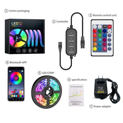 Decoração de interiores 5m 10m RGB LED Strip Lights com controle IR e SMD 5050 à prova d'água