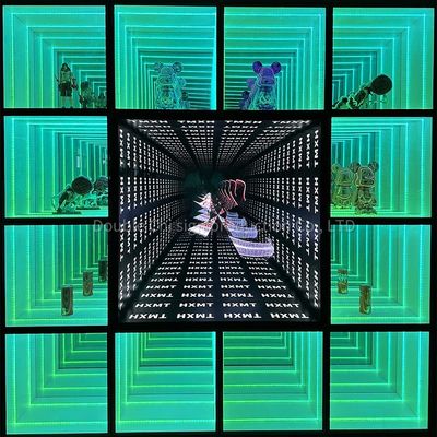 Caso de exibição de logotipo 3D RGB Infinite Mirror Abyss para interior e exterior