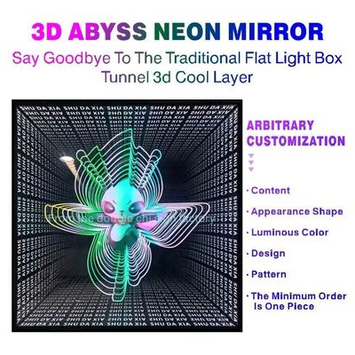 3D Neon Abyssal Mirror com design personalizado e 80lm/w Lâmpada eficiência luminosa