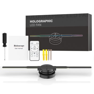Ventilador de projeto de hologramas 3D de 180cm com 4 lâminas 1.692MM Pixel Pitch Wifi App Control