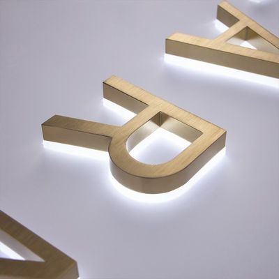 Iluminação traseira Iluminação de metal Iluminação de carta LED Sinais de acrílico aço inoxidável Caracter luminoso para exibição
