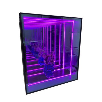 Cabine de exibição de espelhos de abismo de luz variável para interiores e exteriores