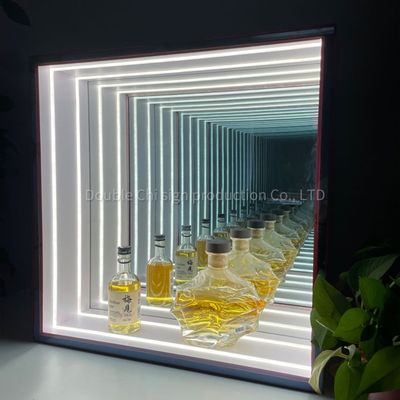Indoor Outdoor pendurar parede led mudança de cor luz decorativa abismo infinito espelho de exibição de espelho armário