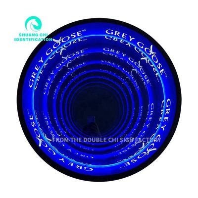 Parafuso de parede de fixação de forma personalizada Abismo espelho de neon para decoração de interiores contemporâneos