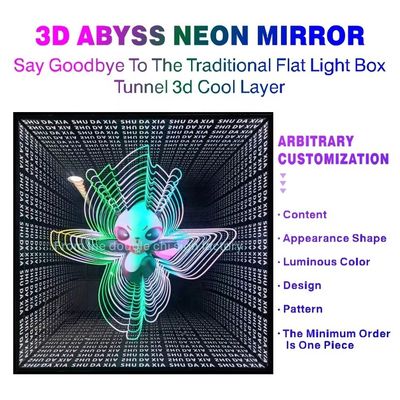 3D Magic Multicolor Mil Camada Abissal Neon Mirror Infinito Sim Suporte Dimmer 1-
