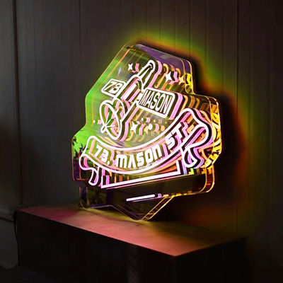 Cores personalizáveis 3D LED Efeito Infinito Espelho Luz Neon sinal com material de vidro