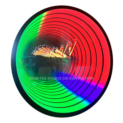 Signo de carta de túnel LED de vidro com efeito de espelho infinito e tensão DC12V/AC110-220V