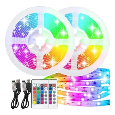 Completo Kit Flex Controle de Voz Impermeável Smart RGB LED Strip Light 16,4ft Mudança de cor
