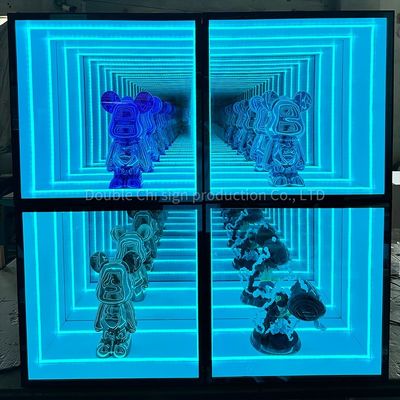 Loja de retalho Magic Mirror Display Case com espessura personalizada e luminária LED