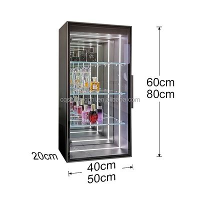 Loja de retalho Magic Mirror Display Case com espessura personalizada e luminária LED