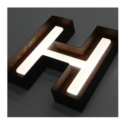 Luz LED de alto brilho de aço inoxidável retroiluminado acrílico 3d iluminado Carta Logotipo