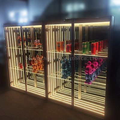 Caixa de visualização de vidro LED de alta luminosidade atraente para visualização de vinho e cerveja