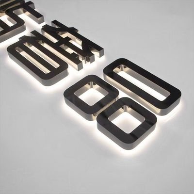 Logotipo personalizado Caracteres luminosos com iluminação de tira LED acrílica de aço inoxidável