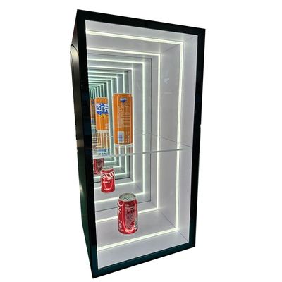 Dimensão personalizada Fashion Light Up 3D LED Infinity Mirror Display Case para itens da moda