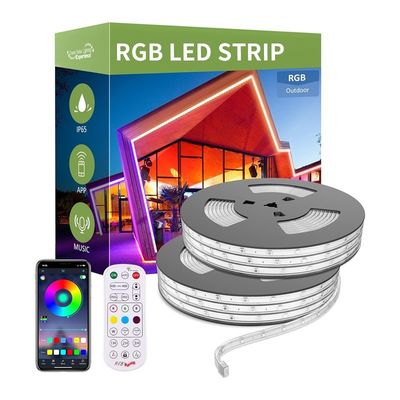 Kit de tira LED 5M à prova d'água com função de mudança de cor RGB e alto fluxo luminoso de 110lm