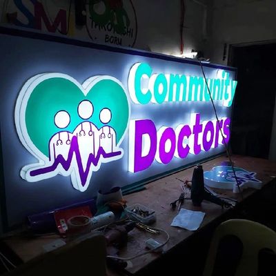 Sinais de letras do alfabeto LED personalizados de dois lados iluminados para exibição interna e externa