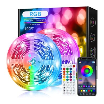 3M Aura BT Mesh Mobile Smart Phone APP Control Dimmable Flexível RGB SMD 5050 150 LED Strip Lights com 40 teclas Controle remoto