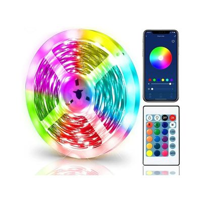 Casa de Moda Decoração LED Strip Light 12V 50ft 15m 5050 RGB com controle remoto inteligente