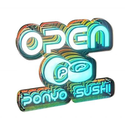 Indoor Delicate LED Light Box Sign para Negócios Infinity Mirror LED Letter Light