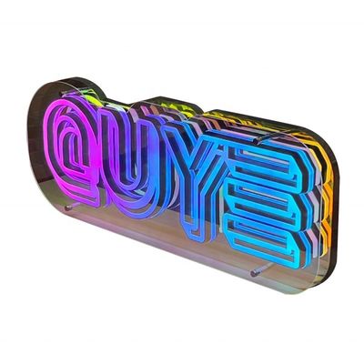 Desenhos personalizados Espelhos acrílicos LED letra de luz elevar sua frente de loja de produtos 2024