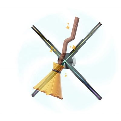 APP de cartão SD Conectividade Gabinete de hologramas 3D para publicidade de emenda 200cm Ventilador