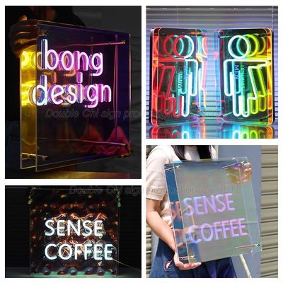 DC 12V Custom LED Signs Spiegel LED 3D Tiefeffekt Infinity Mirror Sign e Logo com Wireless