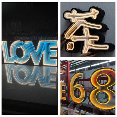DC 12V Custom LED Signs Spiegel LED 3D Tiefeffekt Infinity Mirror Sign e Logo com Wireless