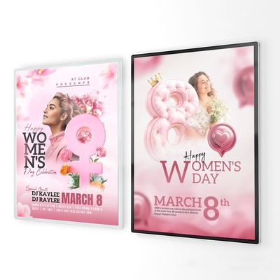 Instalação Painel de menus LED montado na parede para restaurante A1 A2 A3 A4 A5