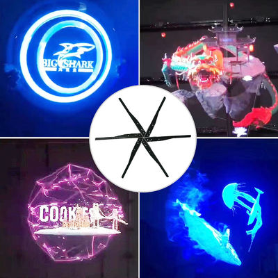 Ventilador LED holográfico 3D de alta resolução 115cm para marcação interna e externa